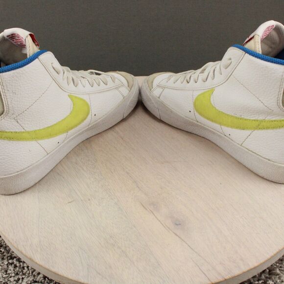 Nike Blazer Mid 77 Jumbo Sneakers Youth 6.5 White Yellow Blue Retro High Top - Picture 8 of 11